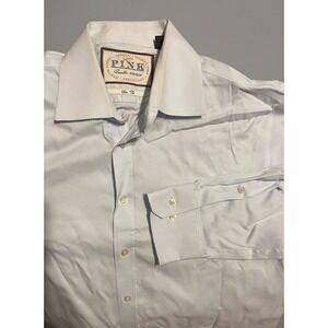 Thomas Pink Men's Business Casual Light Blue 16 41cm Slim